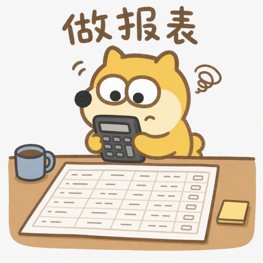 大狗正在整理表格和报表